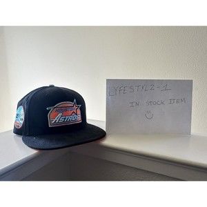 ⚾Black Corduroy Houston Astros Visor Orange Bottom 35th Great Years Fitted 7 1/8